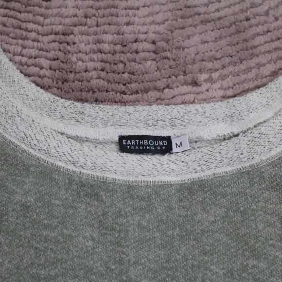 Earthbound Women's Green Contrast Sweater Comfy High Low - Picture 7 of 11